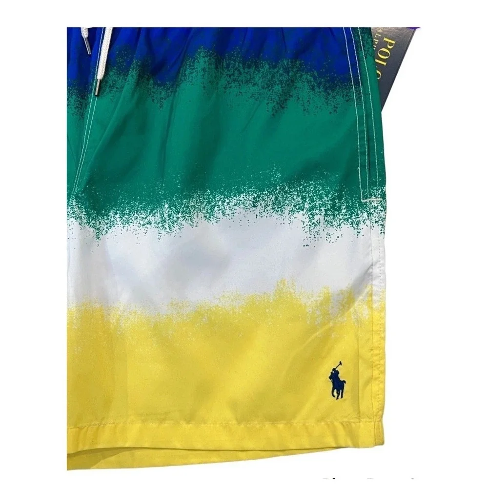 Polo Ralph Lauren Pony Tie Dye  Surf Board Swim‎ Beach Shorts Big & Tall Sz LT